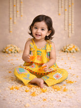 Yellow Bandhani Print Pant Top Set