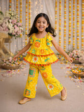 Yellow Bandhani Print Pant Top Set