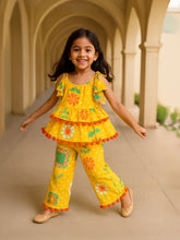 Yellow Bandhani Print Pant Top Set
