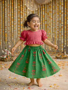 Festive Twirl Skirt Top Set