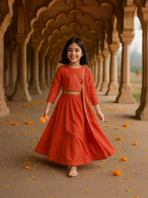 Zari Embroidered Top and Skirt Set with Dupatta