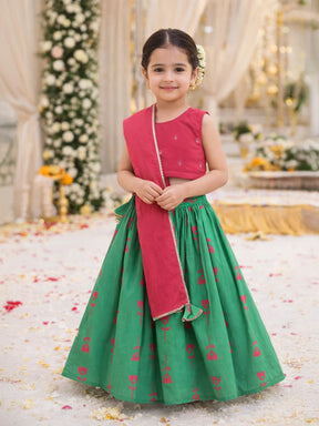 Printed Skirt Top with Dupatta Dress