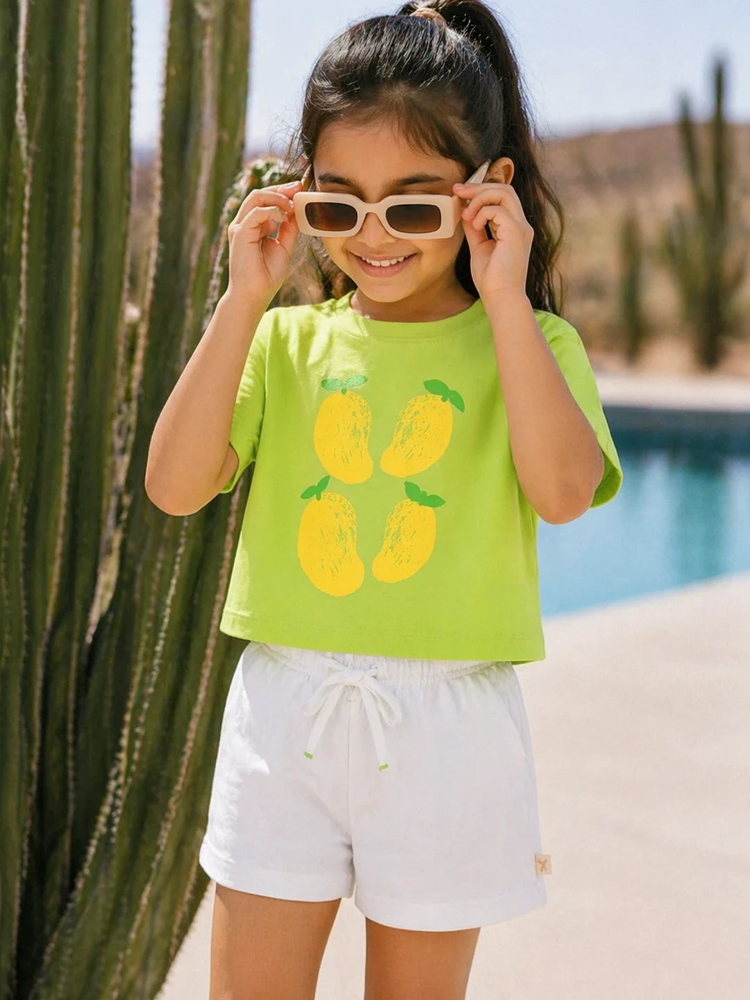 Printed Cotton T-Shirt & Shorts Set