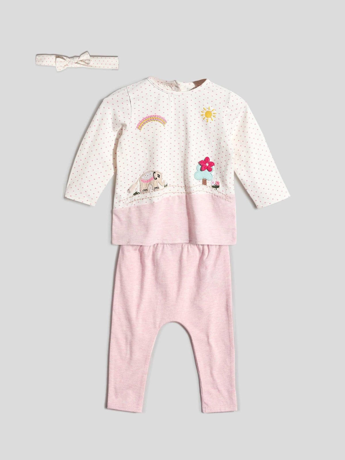 Pink Polka Elephant Set Somersault