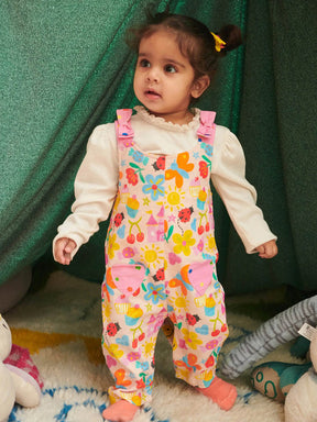 Flower Party Dungaree With Tee