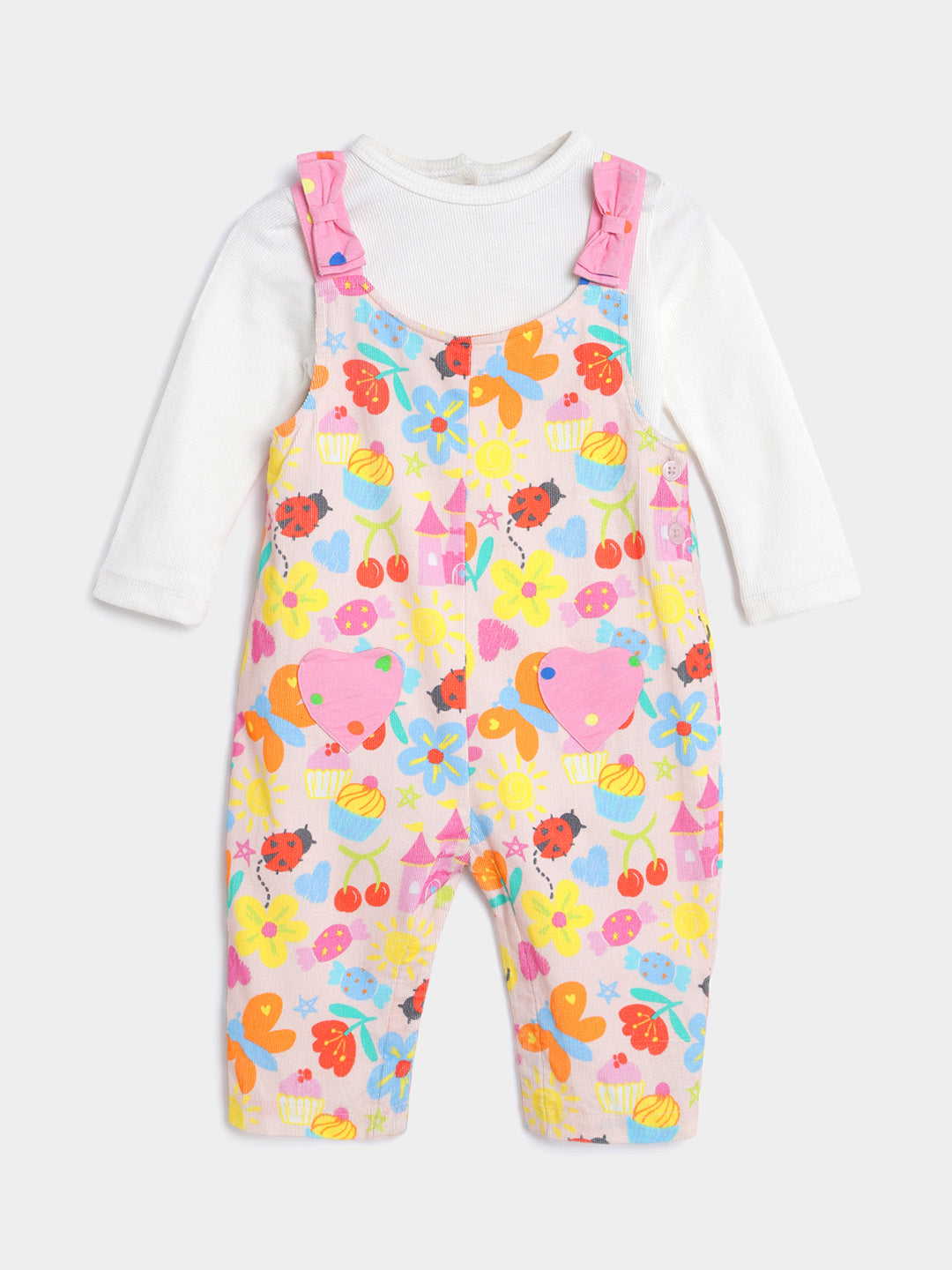 Flower Party Dungaree With Tee