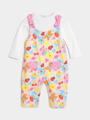 Flower Party Dungaree With Tee