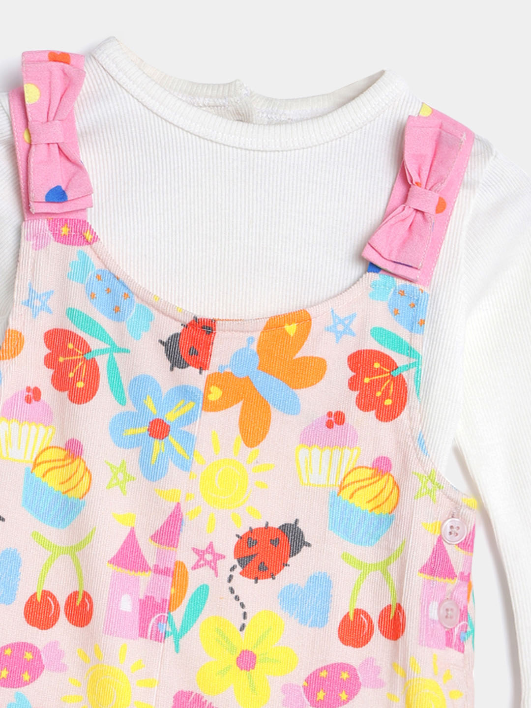 Flower Party Dungaree With Tee