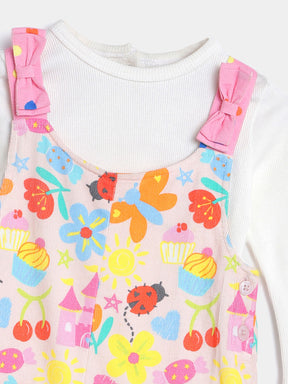 Flower Party Dungaree With Tee