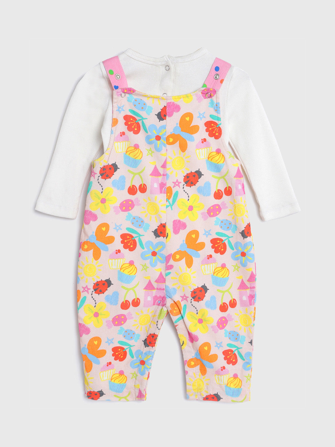 Flower Party Dungaree With Tee