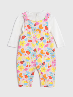Flower Party Dungaree With Tee