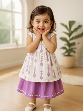 Turnip Flared Cotton Long Top & Skirt Set
