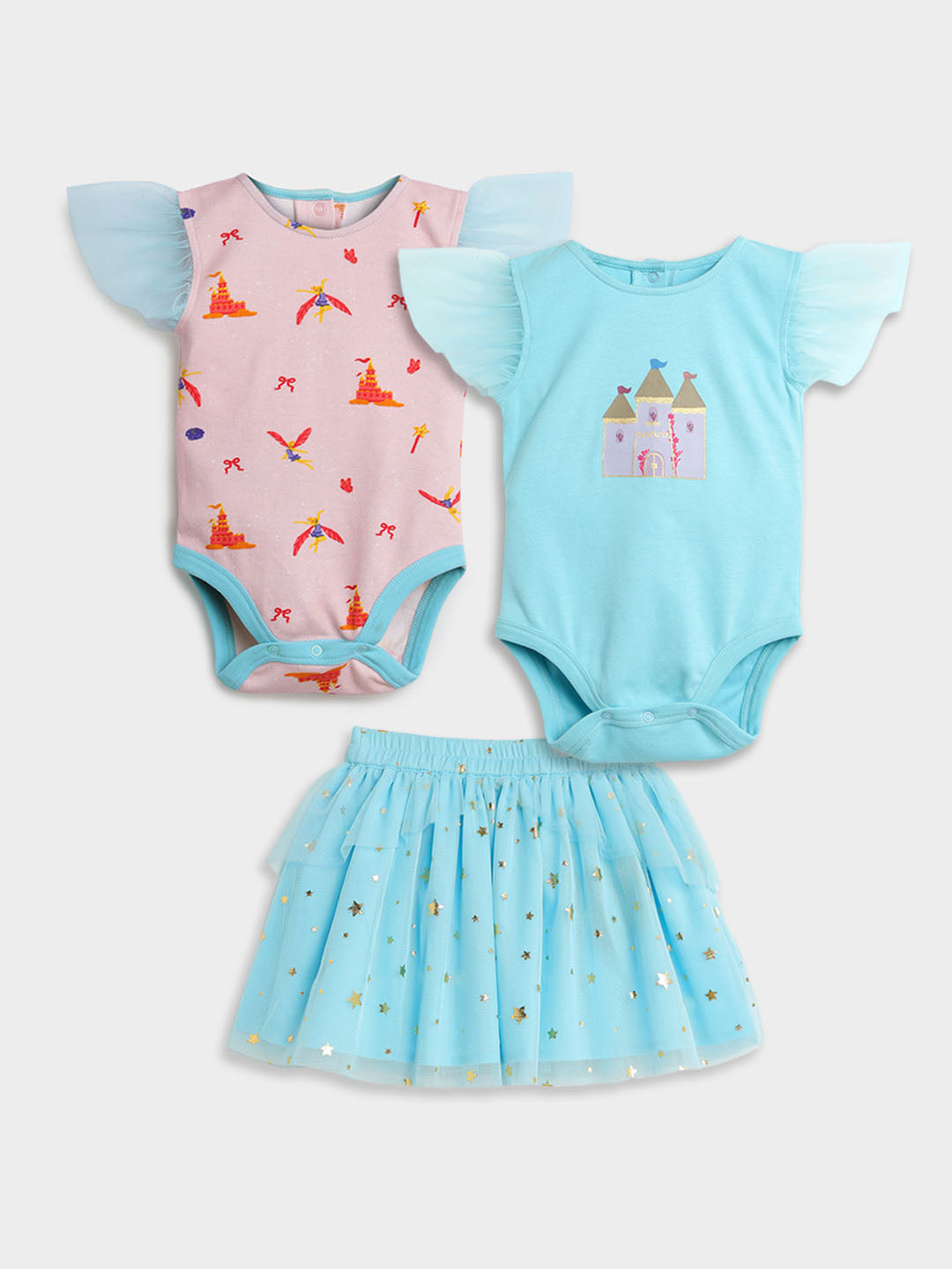 Mesh Bodysuits and Skirt Set