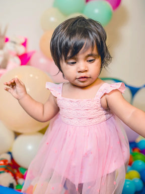 Mesh Pink Romper Dress Somersault