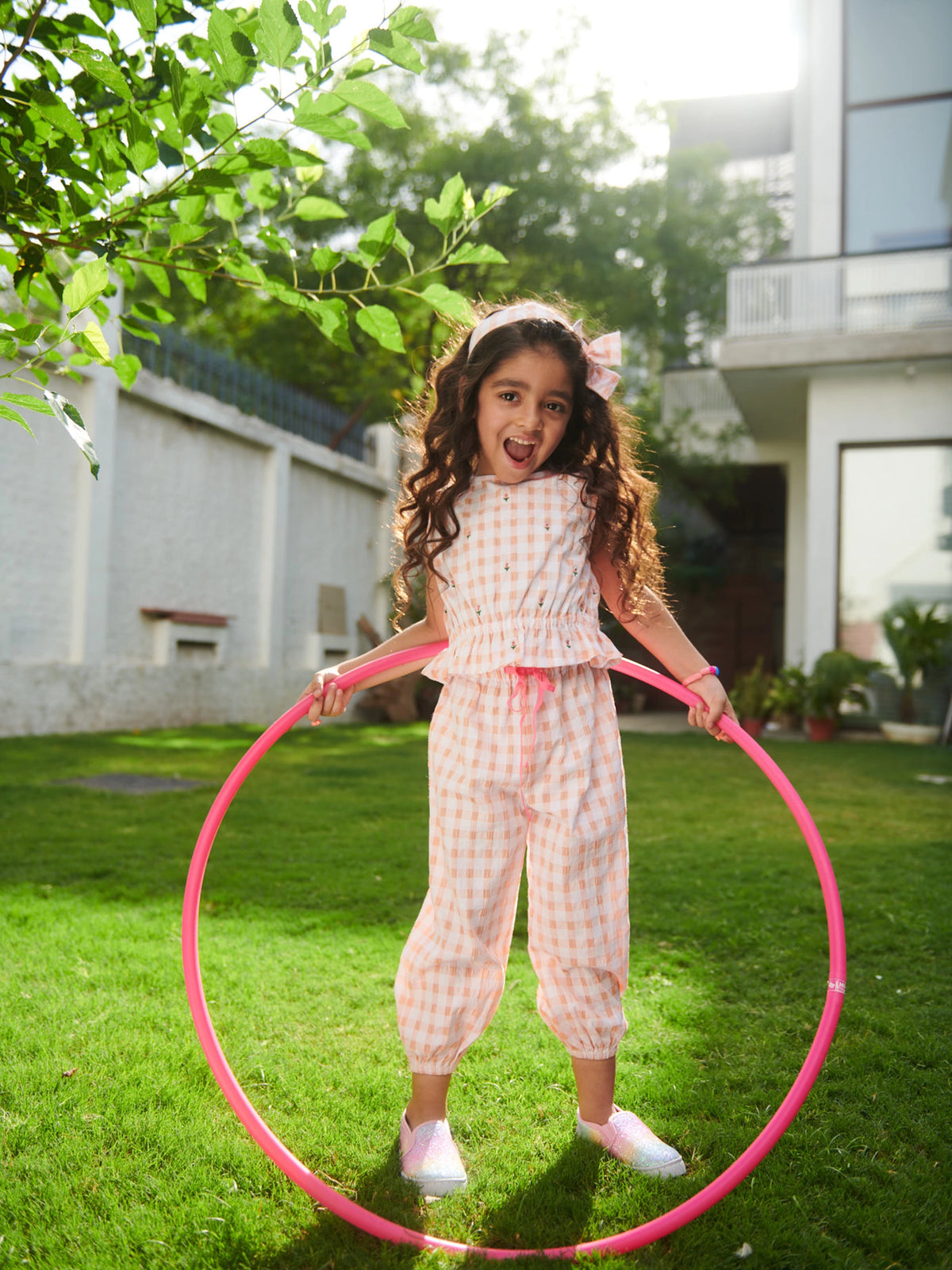 Peachy Gingham Magnolia Set Somersault