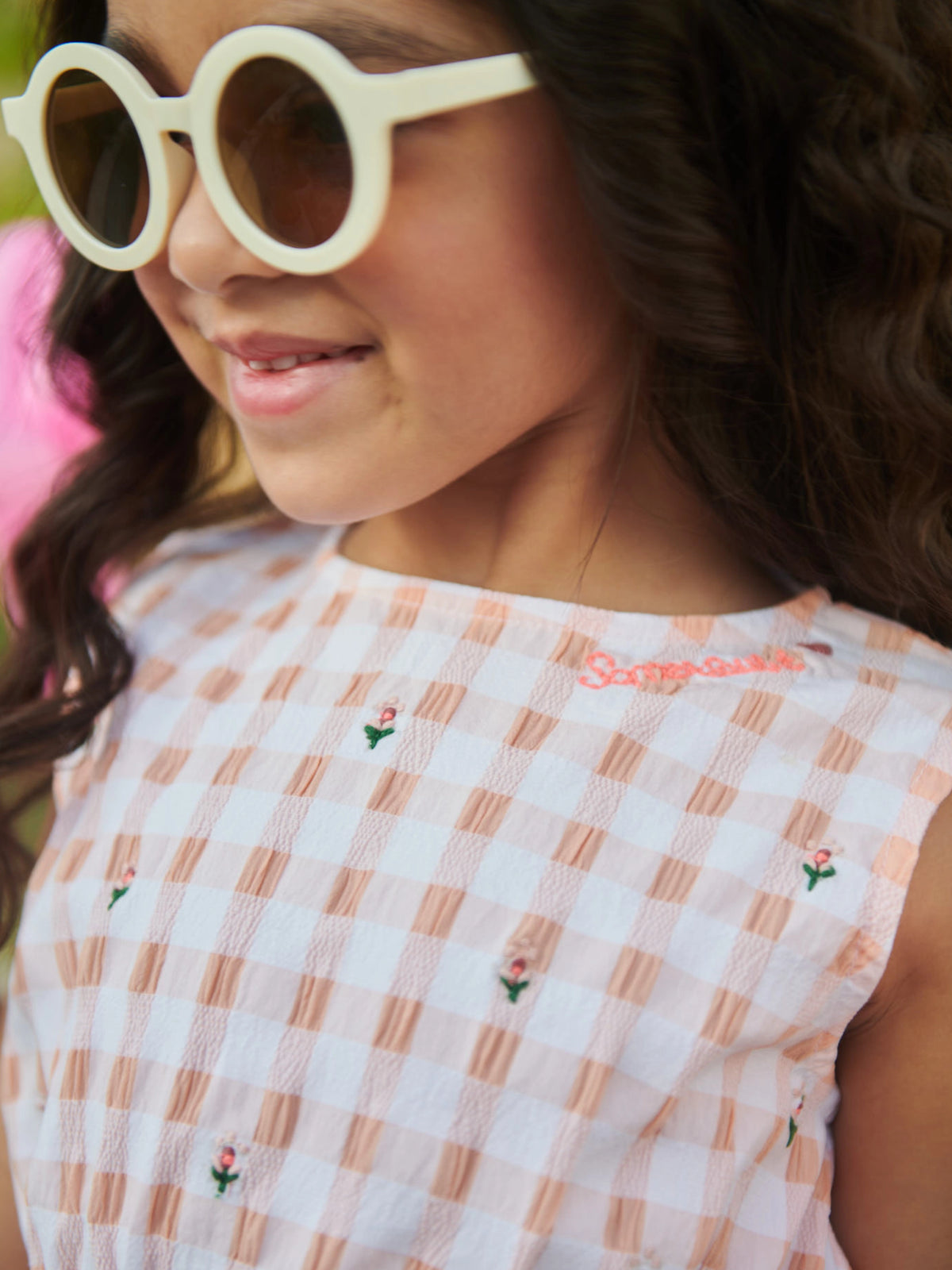 Peachy Gingham Magnolia Set Somersault
