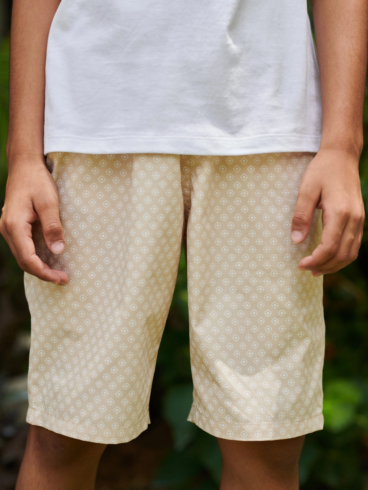 Printed Beige Bermuda Somersault