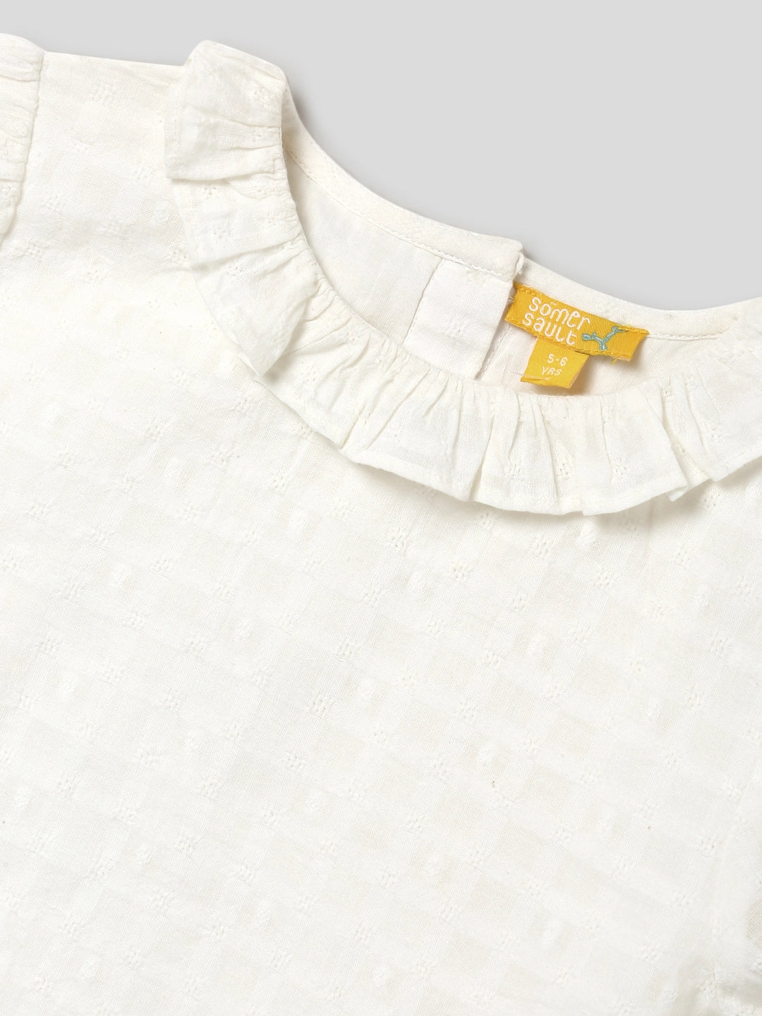 Yellow Check Schiffli Romper Somersault