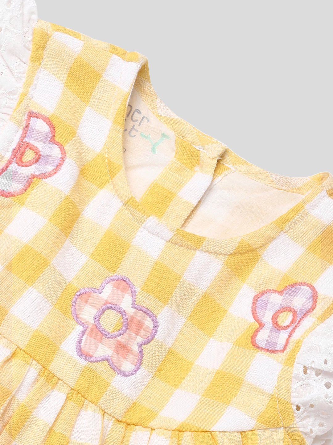 Happy Flowers Check Dress Somersault