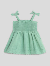 Green Smocked Schiffli Dress Somersault