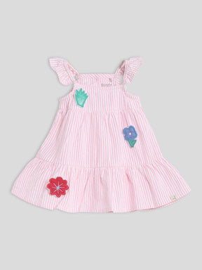 Pink Gingham Embroidered Dress Somersault