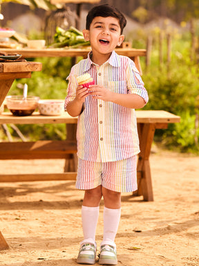 Fruity Sherbet Stripe Shirt & Short Set Somersault
