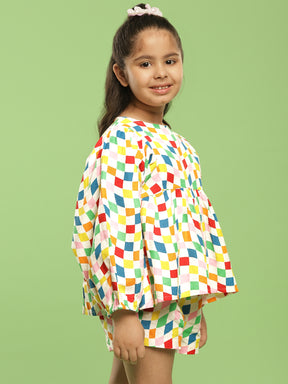 Crooked Check Top & Shorts Set Somersault