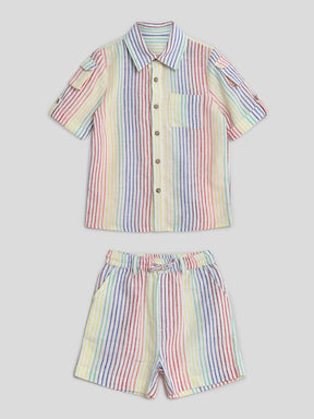 Fruity Sherbet Stripe Shirt & Short Set Somersault