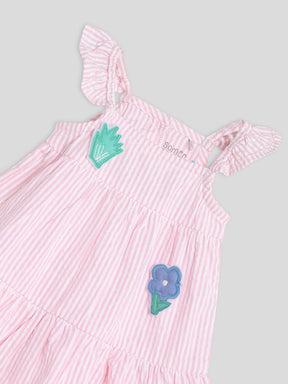 Pink Gingham Embroidered Dress Somersault