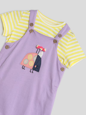 Little Bug Dungaree with Stripe Tee Somersault
