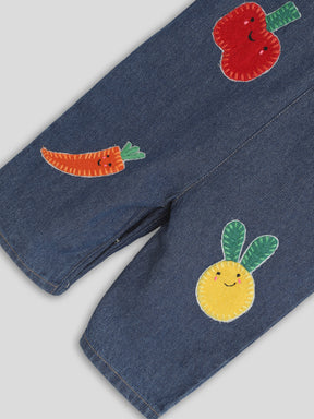 Fruity & Floral Denim Romper with Bodysuit Somersault