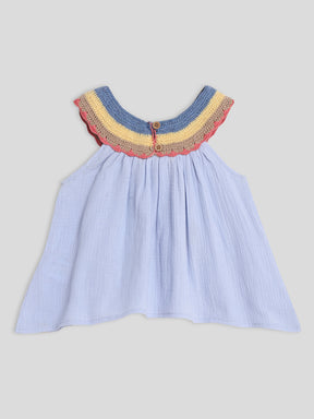 Sky Crochet Flouncy Top Somersault