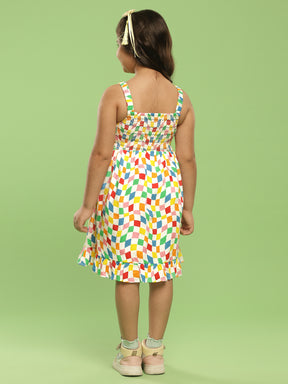 Crooked Check Smocked Dress Somersault