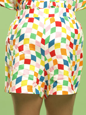 Crooked Check Top & Shorts Set Somersault