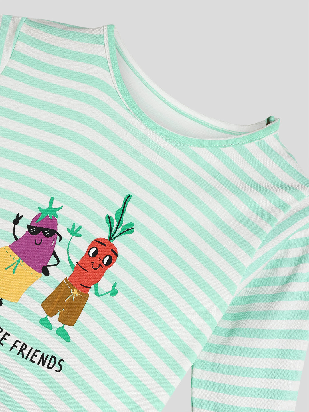 Eat Your Vegies Stripe Sleepsuit Somersault