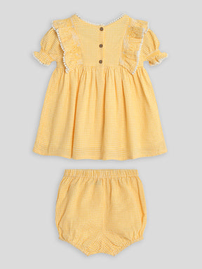 Citrus Gingham Dress with Bloomers Somersault