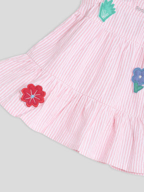 Pink Gingham Embroidered Dress Somersault