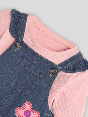 Fruity & Floral Denim Romper with Bodysuit Somersault