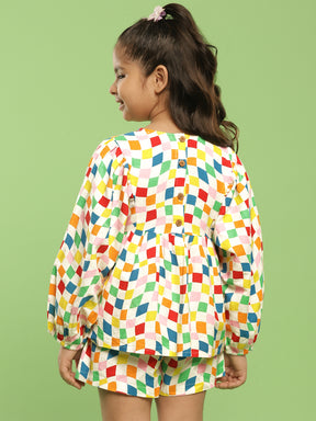 Crooked Check Top & Shorts Set Somersault