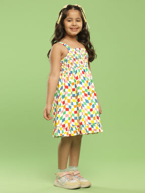 Crooked Check Smocked Dress Somersault