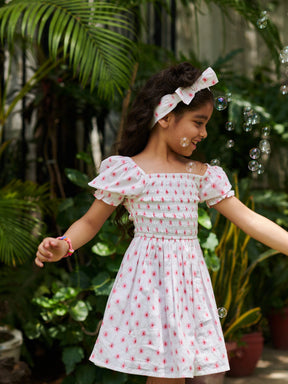 Pink Paisley Smocked Dress Somersault