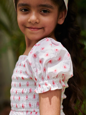 Pink Paisley Smocked Dress Somersault