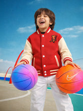 Red Champion Embroidered Varsity Jacket