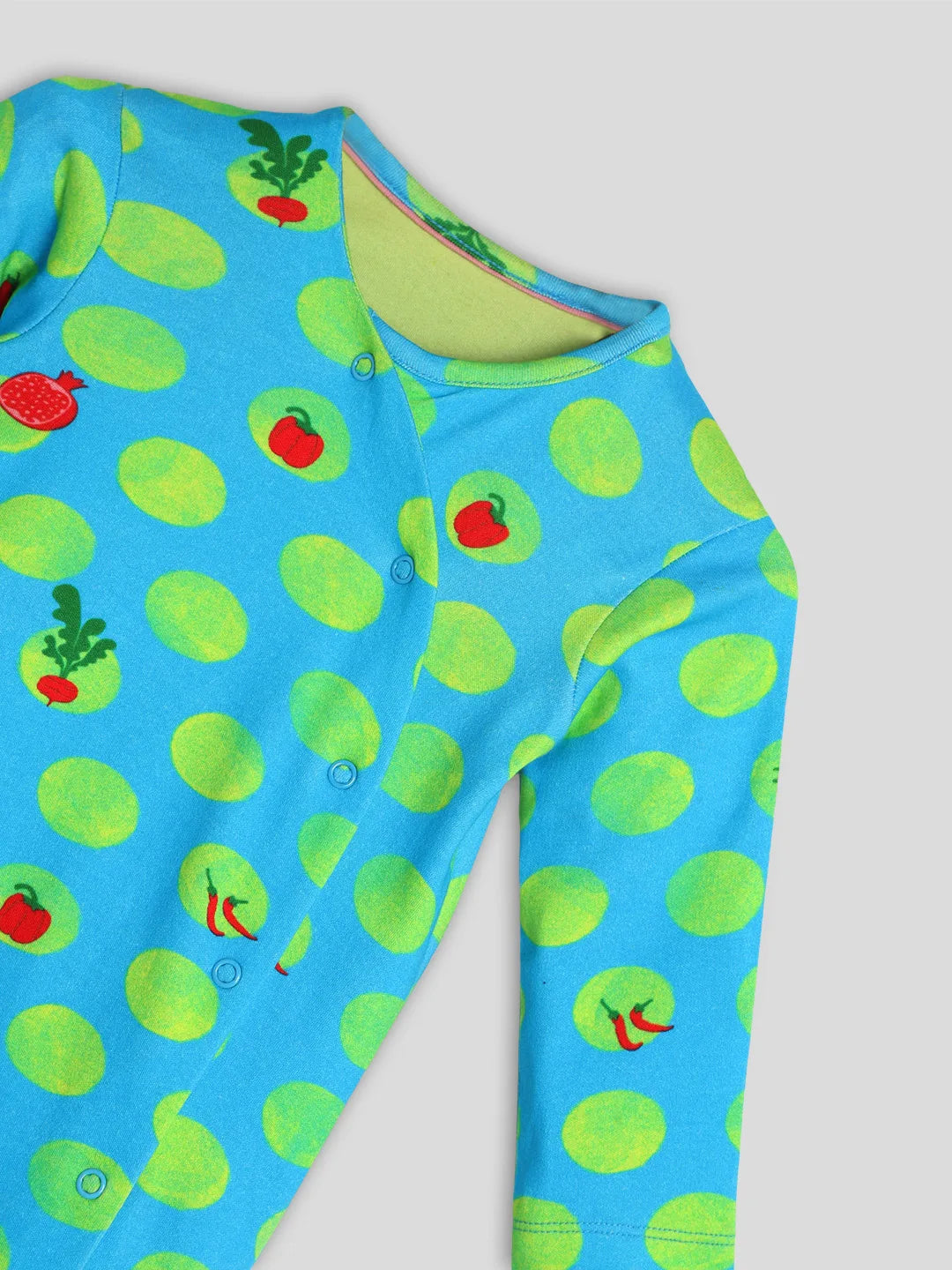 Cotton Sleepsuit with Cap & Bib