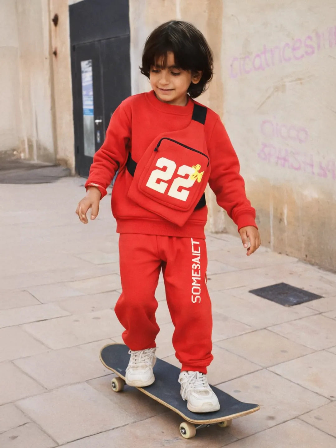 Red Fanny Bag Sweat & Joggers Set