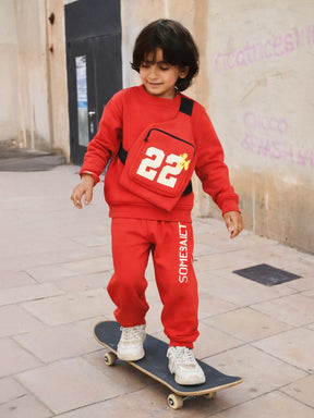 Red Fanny Bag Sweat & Joggers Set