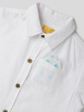 White Shirt With Pocket Square Somersault