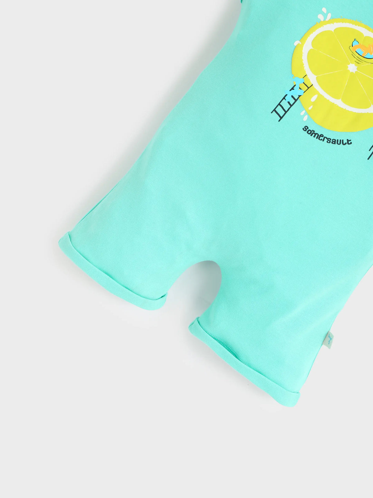 Mint Lemon Graphic Baby Girls Romper