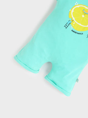 Girl Half Sleeve Romper Green 1484