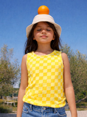 Yellow Sleeveless Ribbed Top